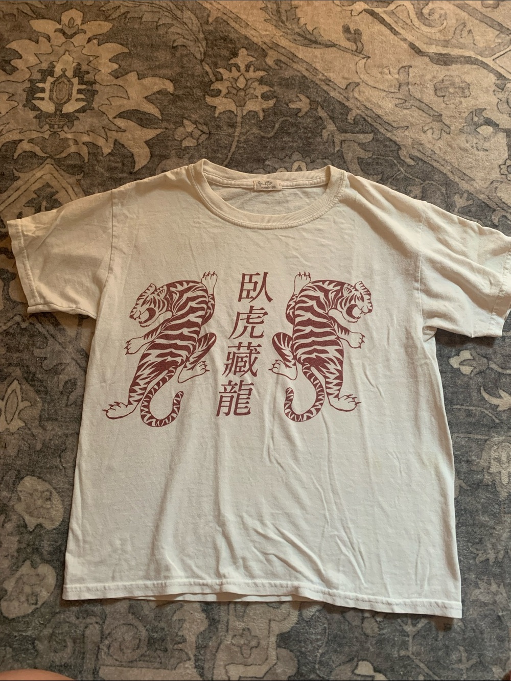 Brandy Melville/ John Galt Graphic Tee with Red Tiger Print